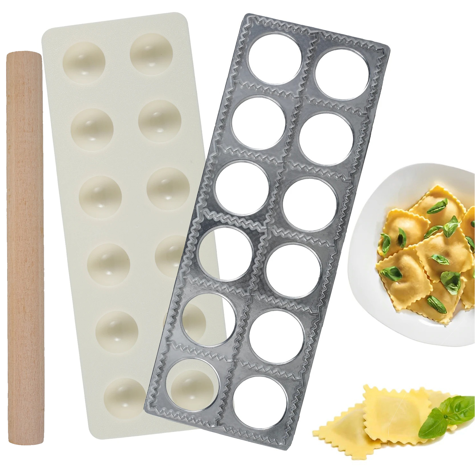 Kitchen Gadgets Ninja - Dumpling Mold 12 Holes Ravioli Press