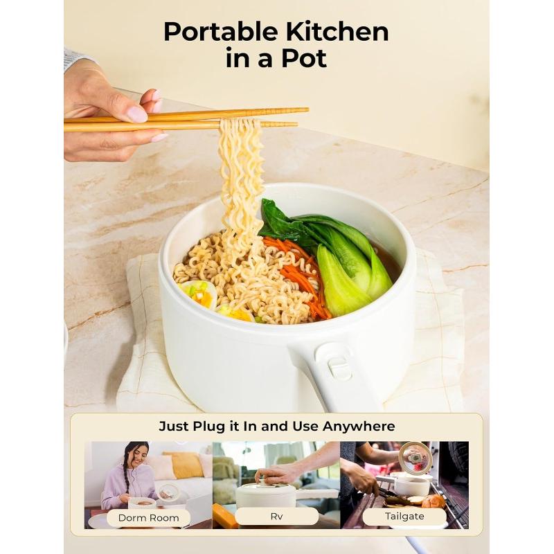 Cast Iron Skillet - Electric Hot Pot with Lid and