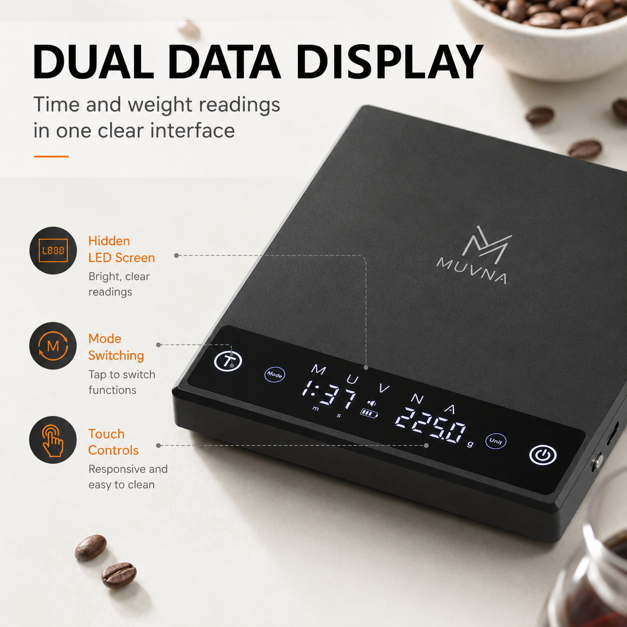 MUVNA Coffee Scale Espresso Sc - Kitchen Timer Digital ulasan dan harga