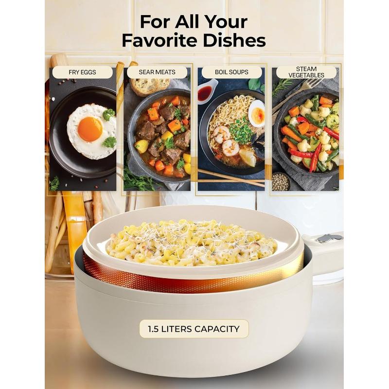 Electric Hot Pot with Lid and  - Cast Iron Skillet ulasan dan harga