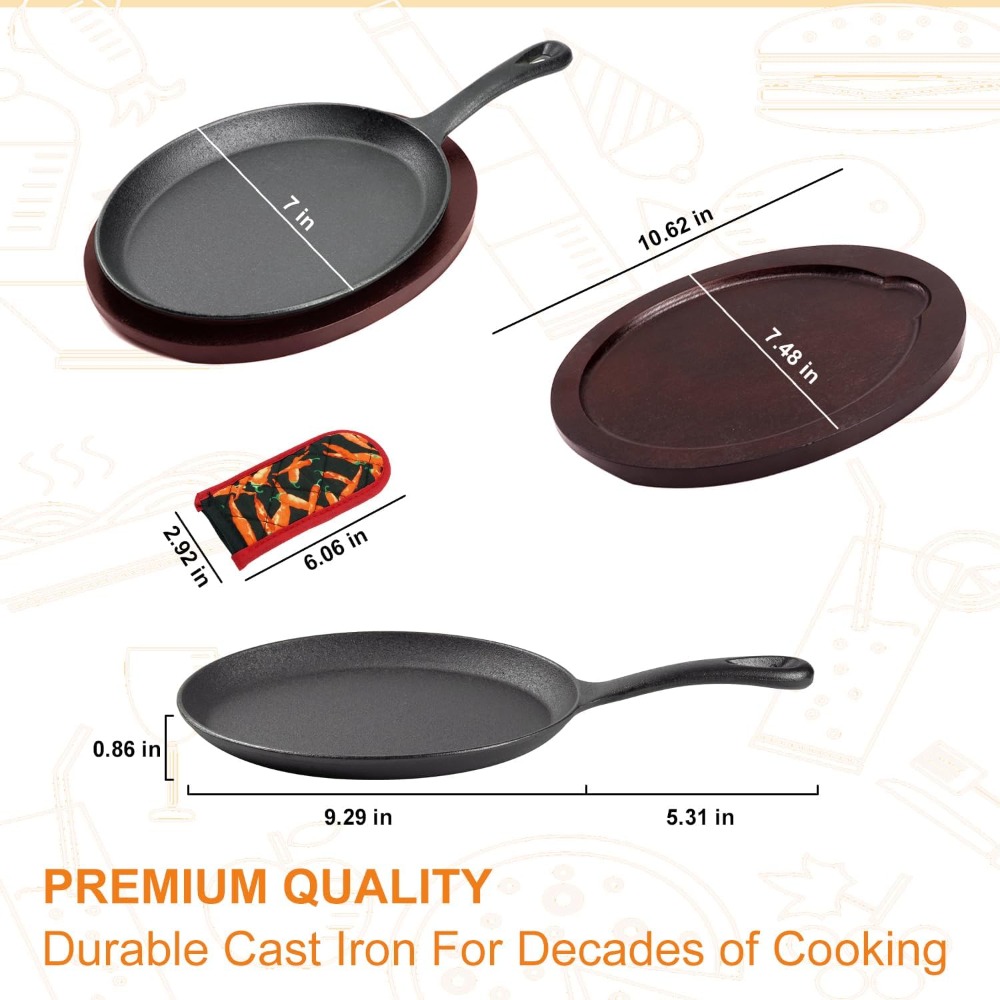 Cast Iron Sizzling Plate with  - Cast Iron Skillet ulasan dan harga
