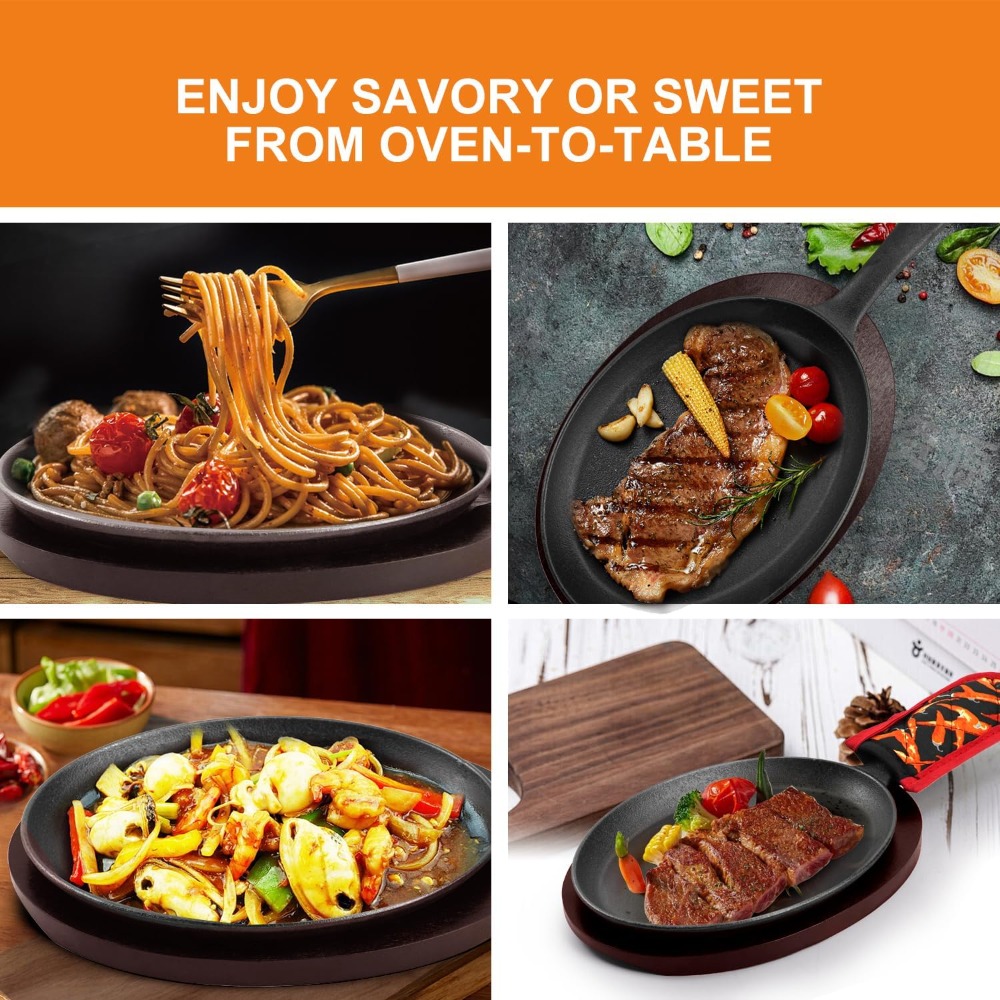 Cast Iron Sizzling Plate with  - Cast Iron Skillet ulasan dan harga