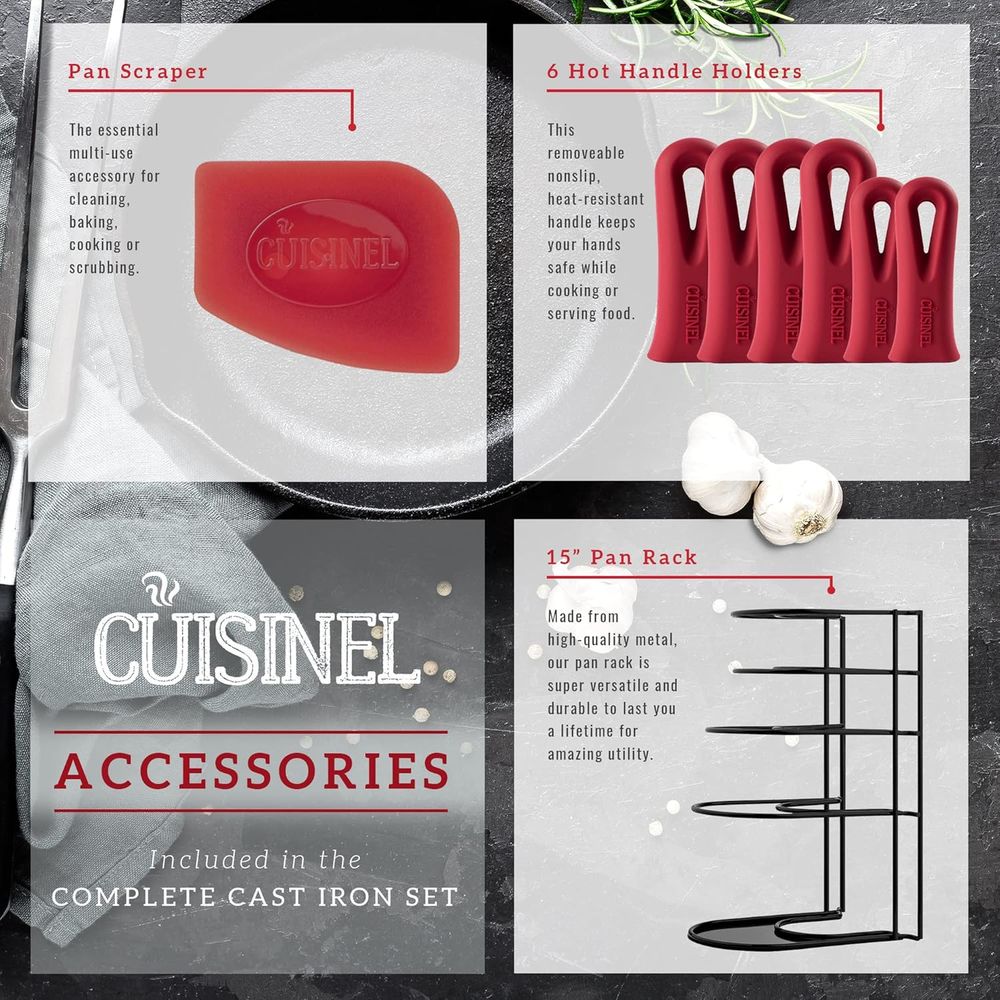 18-Piece Cast Iron Cookware Se - Cast Iron Skillet ulasan dan harga