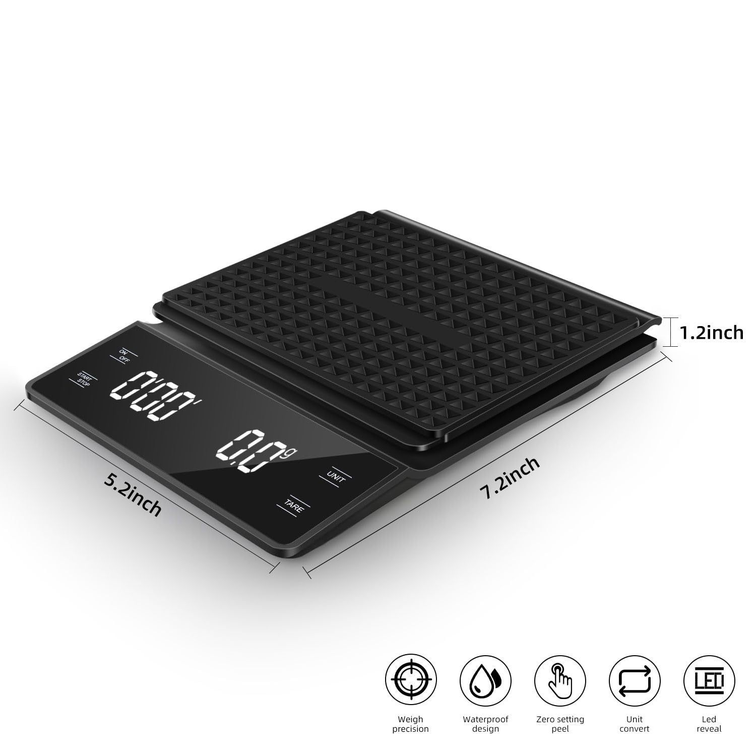 3kg/0.1g Coffee Scale With Tim - Kitchen Timer Digital ulasan dan harga
