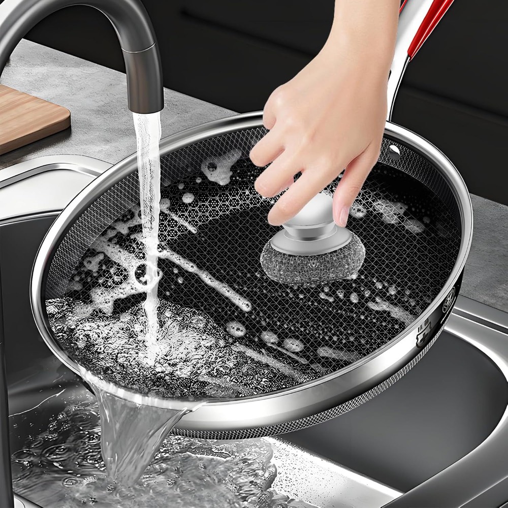 Heavy Duty Stainless Steel Sco - Cast Iron Skillet ulasan dan harga