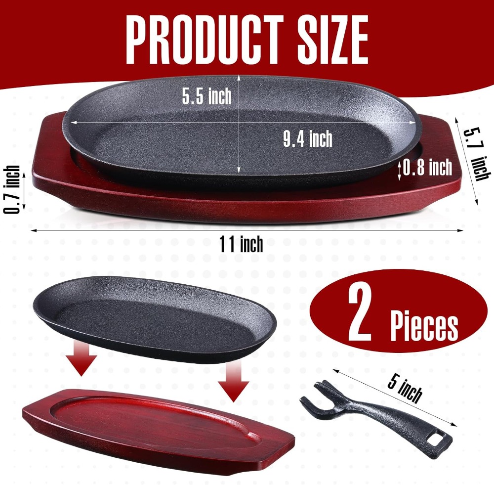 2-Piece Cast Iron Fajita Skill - Cast Iron Skillet ulasan dan harga